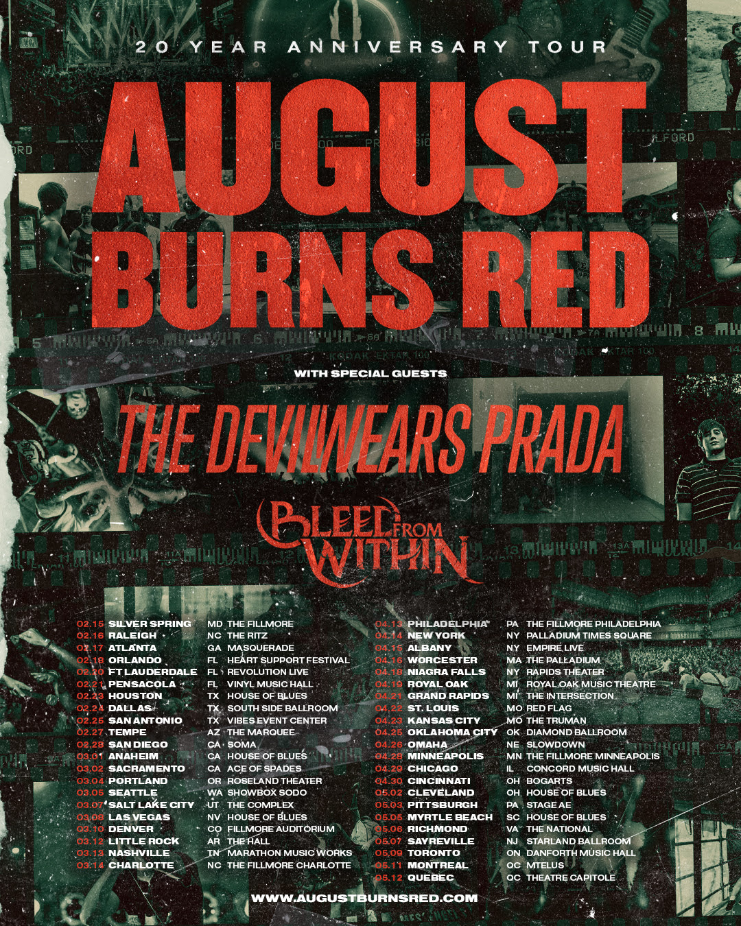 August Burns Red 20Year Anniversary Tour Set for 2023 4/30 At Bogart