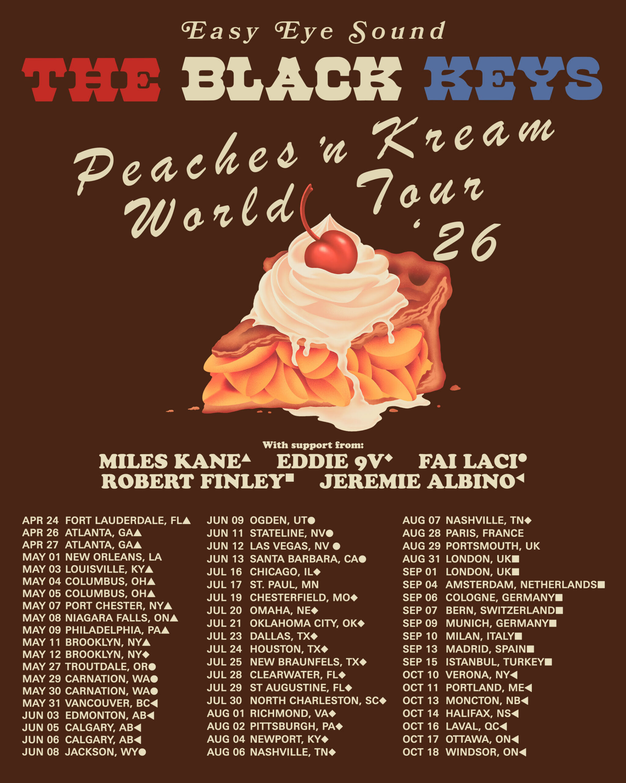 Black Keys Announce “Peaches n' Kream” World Tour – 8/4 At